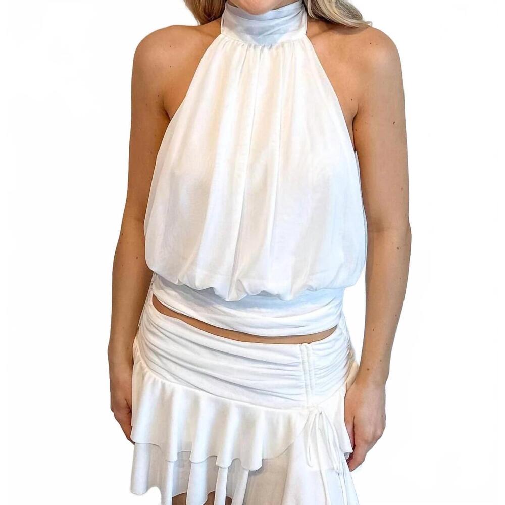 NEW ADELINE ebbie halter top in white